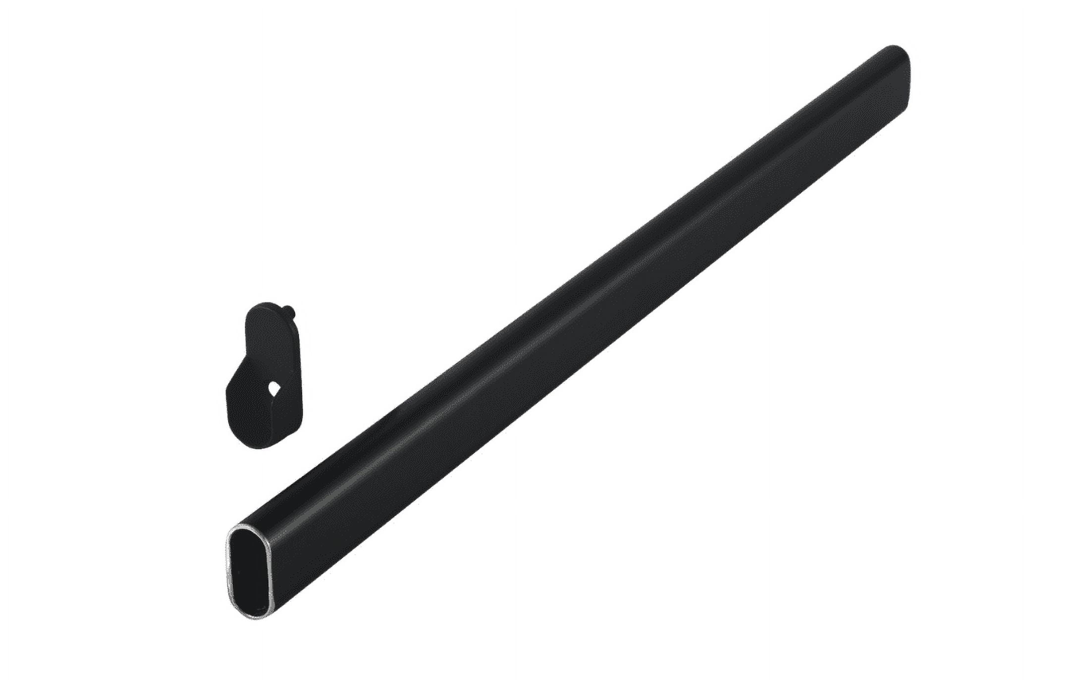 Matte Black 24 Inch Oval Closet Rod with End Supports
