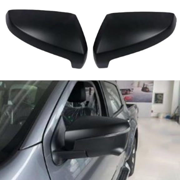 Matte Black 2Pcs Rearview Mirror Cover Cap Trim For Isuzu D-Max Dmax 2021-2024 Fangkenuo