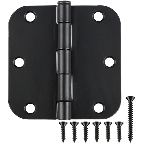 Matte Black 3.5 Inch Full Mortise Door Hinges, 270 ° Rotatable with 180 Free Screws(24pcs)