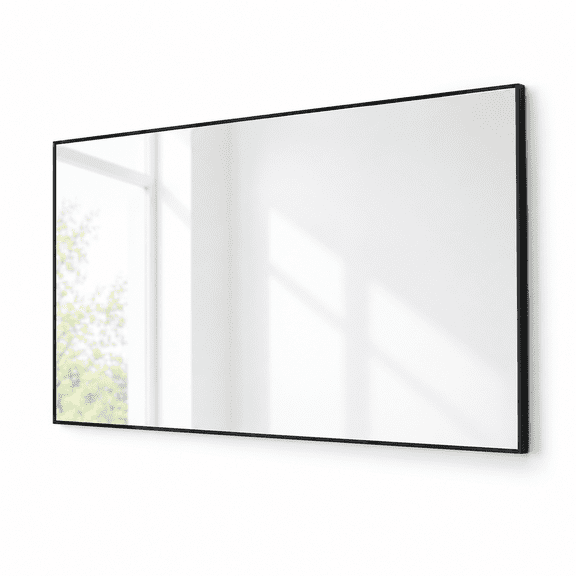 Matte Black 60"L x 36"W Rectangular Wall Mounted Bathroom Vanity Mirror