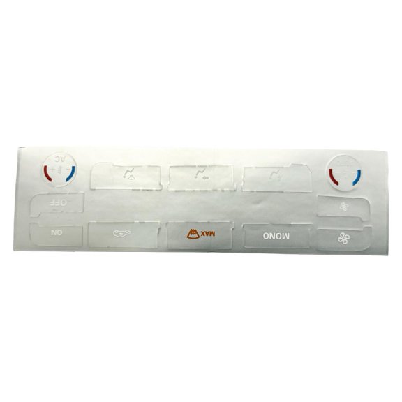 Matte Black A/C Button Repair Sticker Set for S-Max and Mondeo Vehicles, 2.36 x 8.46 Inch