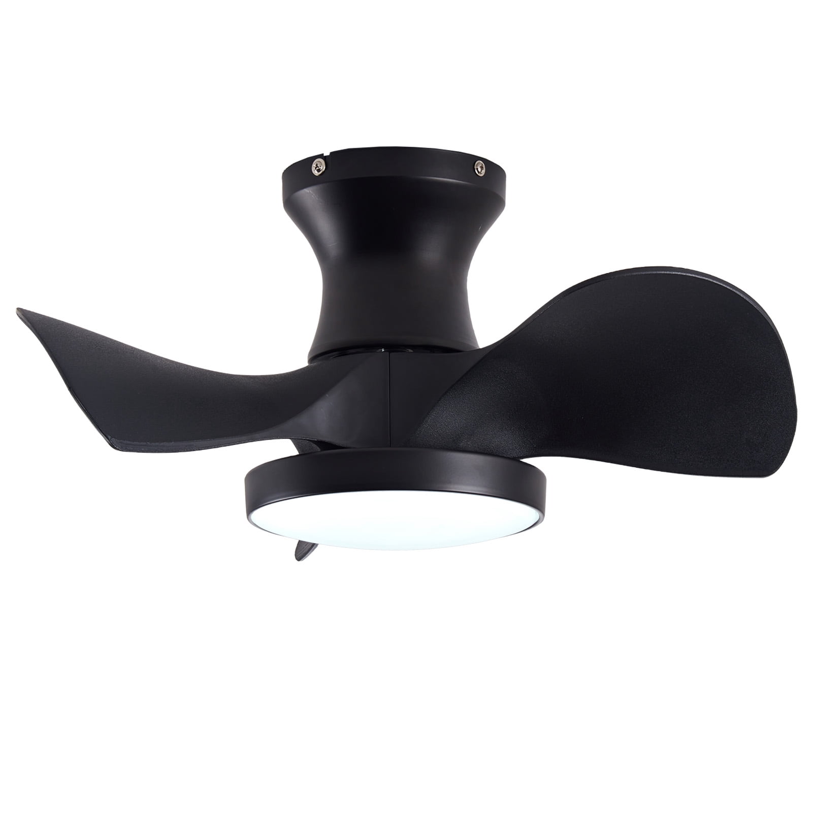 Matte Black ABS Ceiling Fan with 3-Color LED Light & Remote Control, Reversible DC Motor, Powerful Quiet Small Space Ceiling Fan for Kitchen, Bedroom, Dining Room, Toilet & Patio
