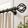 Adjustable Sliding Rods Matte Black Adjustable Curtain Rod, 48
