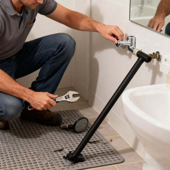 Matte Black Adjustable Shower Head Extension Arm, Stainless Steel Universal Shower Head Extender With G1/2 Connector For Bathroom Rainfall Handheld Showerhead