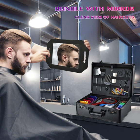 Matte Black Barber Accessories Case Professional Tool Organizer for Clippers and Supplies