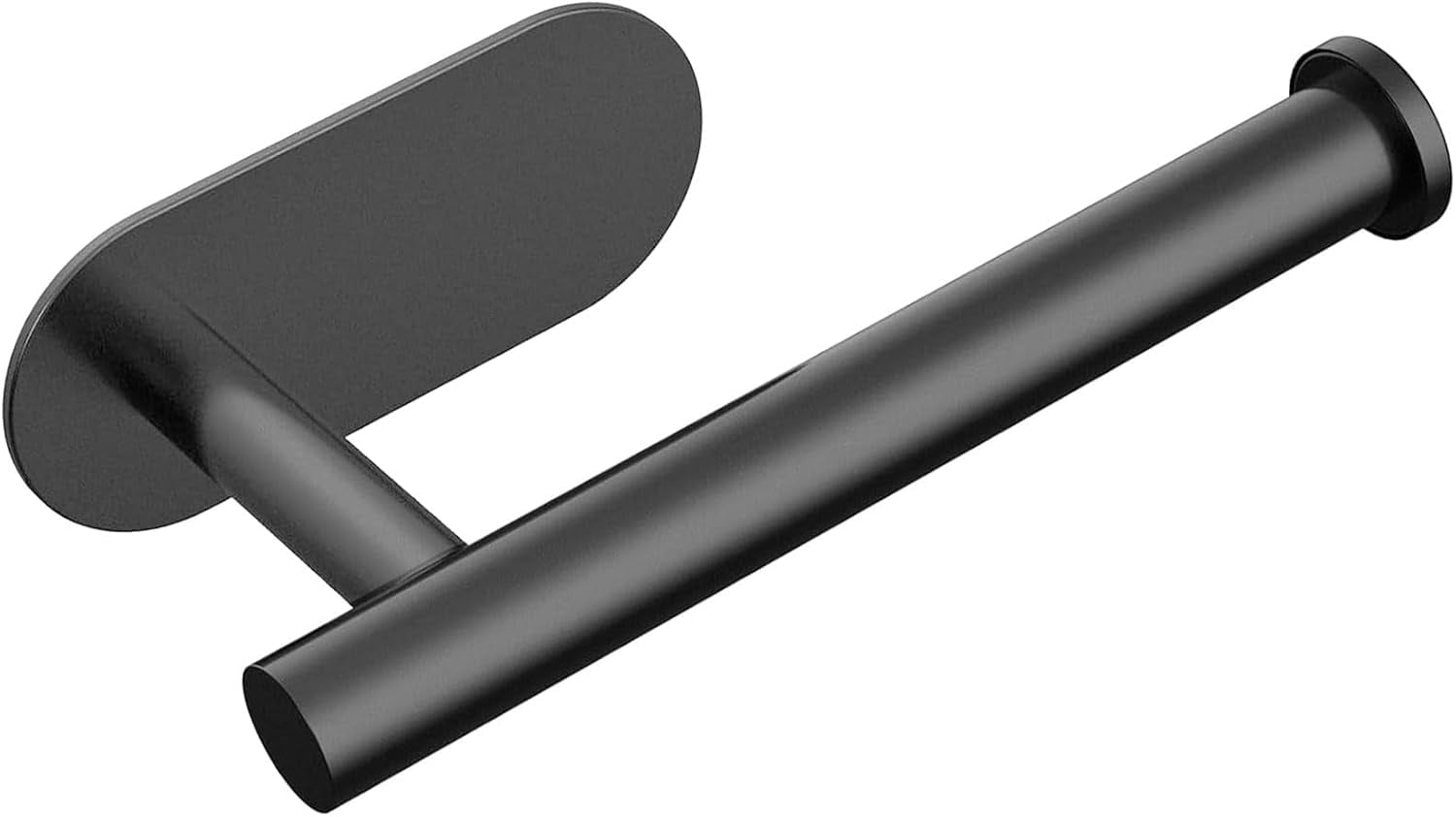Matte Black Stainless Steel Self-Adhesive Toilet Paper Holder