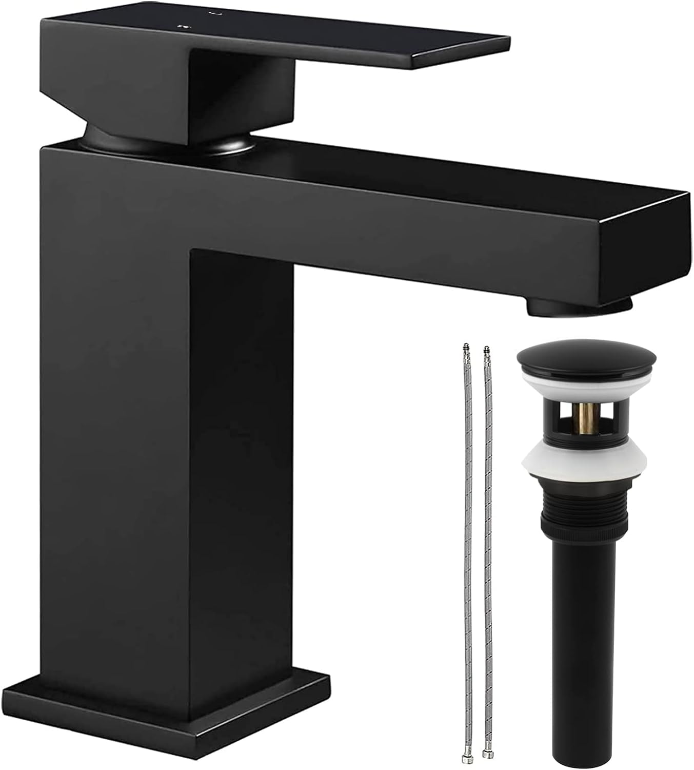 Matte Black Bathroom Faucet - HausinLuck Modern Lead-Free Lavatory ...