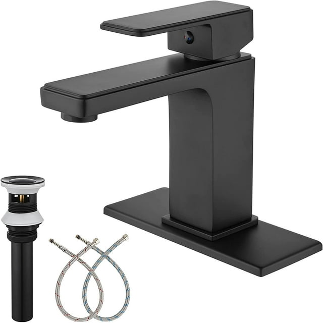 Matte Black Brass Bathroom Faucet for Sink 1/3 Hole, Single Handle