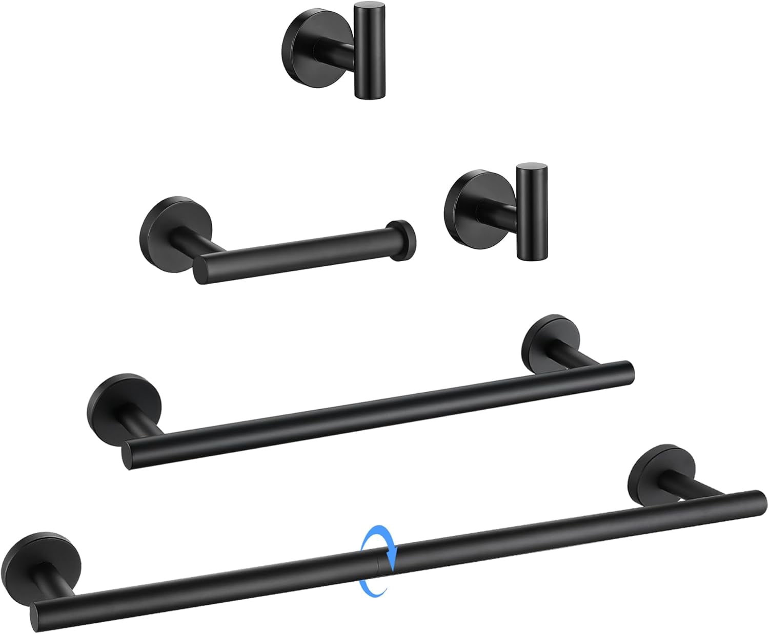 Matte Black Bathroom Hardware Set, 10-Piece Towel Bar Set SUS304 ...