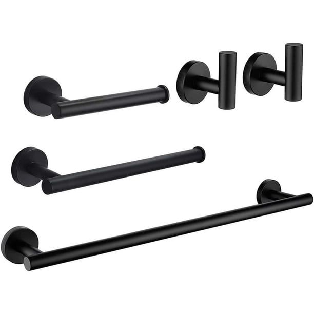 Matte Black Bathroom Hardware Set, Includes 18Inch Bath Towel Bar and