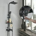 thumbnail image 1 of Matte Black Bathroom Shower System with Shelf Hand Shwoer Single Handle Four Buttons Display, 1 of 8