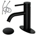 thumbnail image 1 of Matte Black Bathroom Sink Faucet Single Handle Bathroom Faucet Black Single Hole Vanity Faucet Modern RV Faucet Deck Mount 1 Hole or 3 Hole, 1 of 8