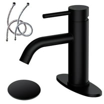Matte Black Bathroom Sink Faucet Single Handle Bathroom Faucet Black Single Hole Vanity Faucet Modern RV Faucet Deck Mount 1 Hole or 3 Hole