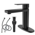 thumbnail image 1 of Matte Black Bathroom Sink Faucet Single Handle Bathroom Faucet Black Single Hole Vanity Faucet Modern RV Faucet Deck Mount 1 Hole or 3 Hole, 1 of 7