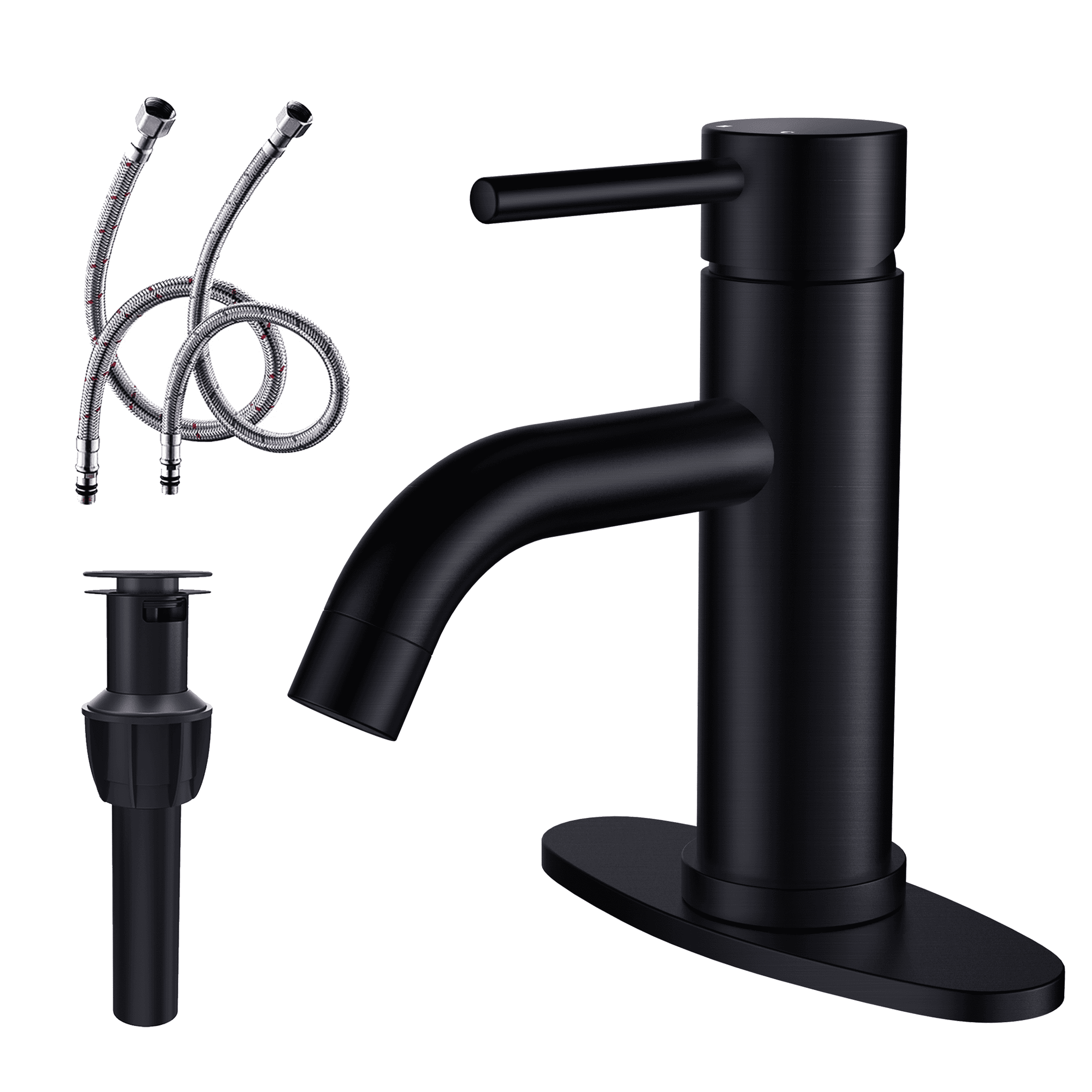 Matte Black Bathroom Sink Faucet Single Handle Bathroom Faucet Black