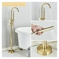 Matte Black Bathroom Standing Bathtub Faucet Tub Waterfall Spout