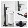 thumbnail image 1 of Matte Black Bathroom Standing Bathtub Faucet Tub Waterfall Spout Plastic Hand Shower Floor Stand Bath Tub Hot Cold Mixer Tap, 1 of 7