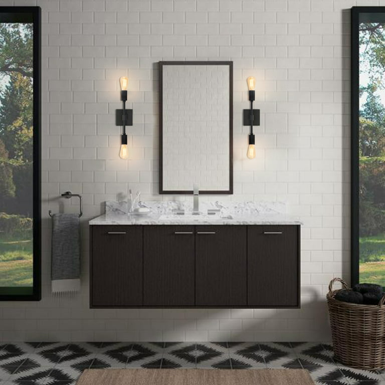 Matte Black Bathroom Vanity Light Fixtures, Modern Bathroom Wall