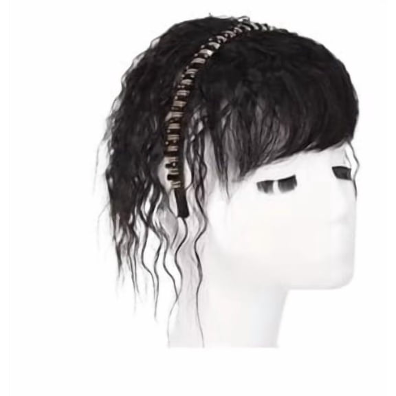 Matte Black Braided Corn Perm Hair Wig with Layered Bangs - Full Head Coverage for Everyday and Special Events