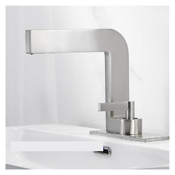 Matte Black Brass Material Bathroom Vanity Faucet Seven-shaped Faucet Gentle Waterfall Outlet Hot and Cold Mixer Taps ,Easy to Use