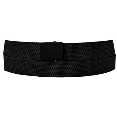 Matte Black Buckle Black Adjustable Canvas Web Belt With Metal Buckle 32 to 72