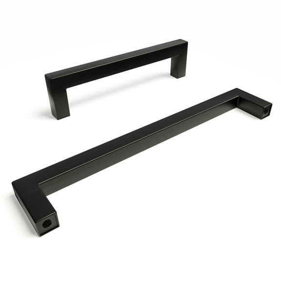 Matte Black Cabinet Handles 20 Pack Stainless Steel Drawer Hardware 7 9/16'' Center to Center