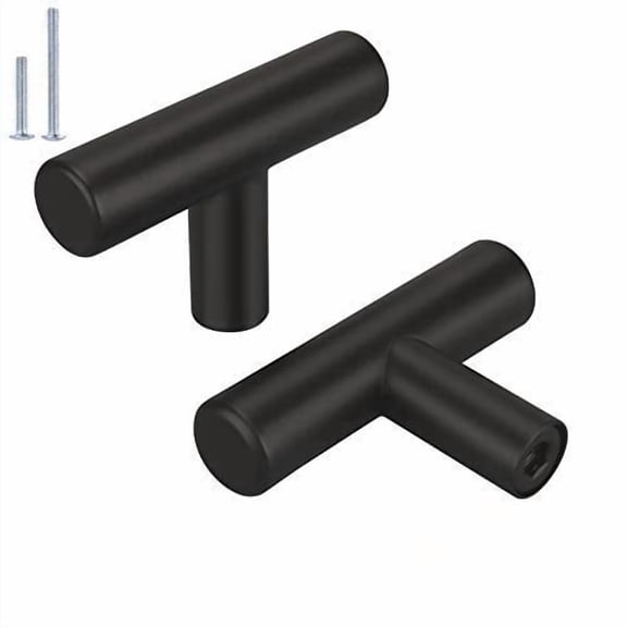 Matte Black Cabinet Hardware Stainless Steel Drawer Knobs 30 Pack - Kitchen Cabinet Door Knobs