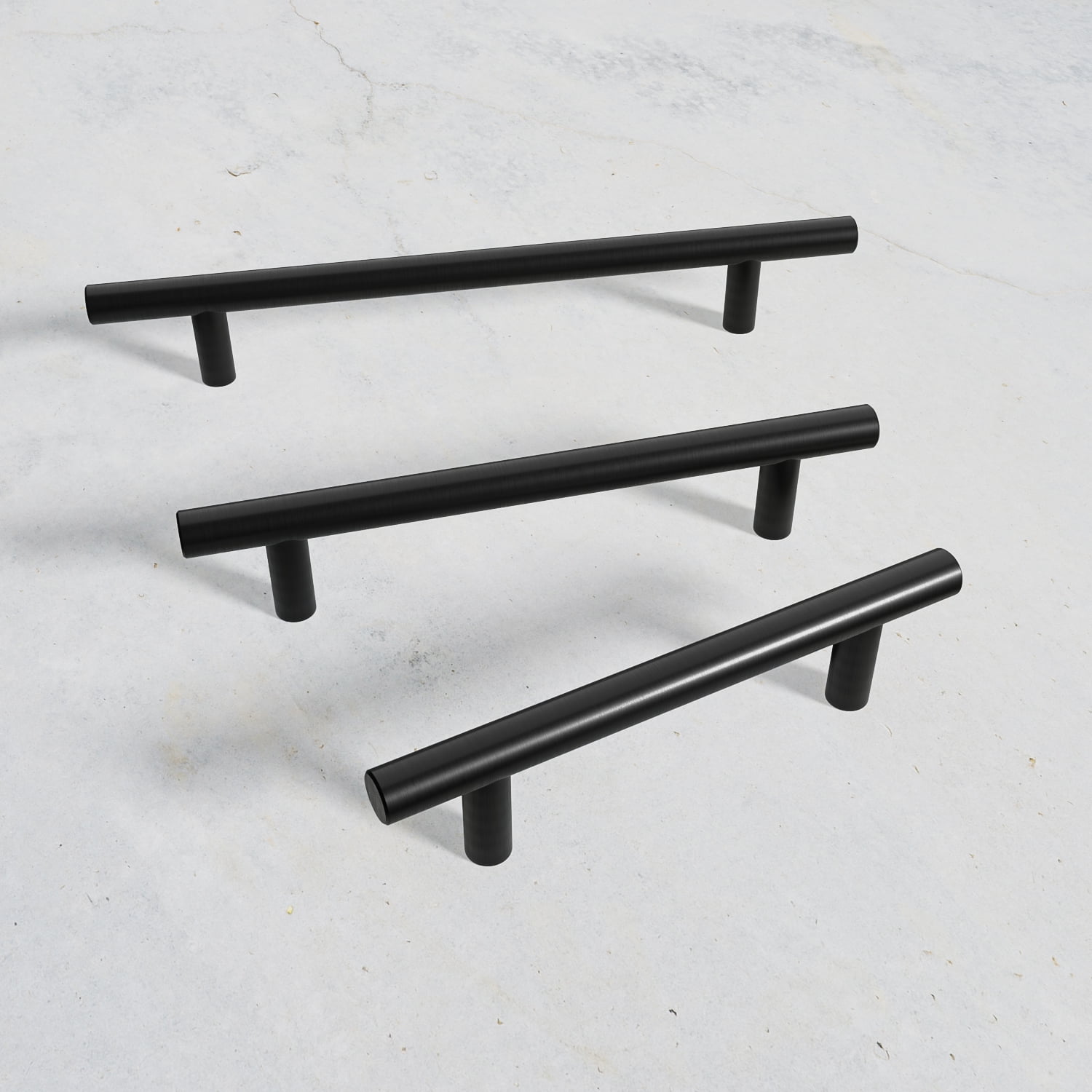 Black Handle Rack Matte Black Cabinet Pulls & Dresser Handles Stainless Steel Hardware 25 ...