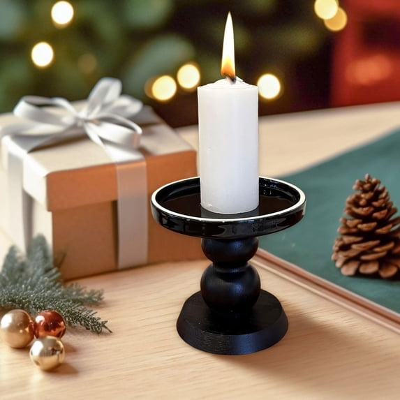 Matte Black Candle Holders,3.3x3.5Inch Exquisite Thickened Ceramic Candlestick,Aromatherapy Candle Cup,Practical and Stylish,Suitable for Placing On Tables and Shelves