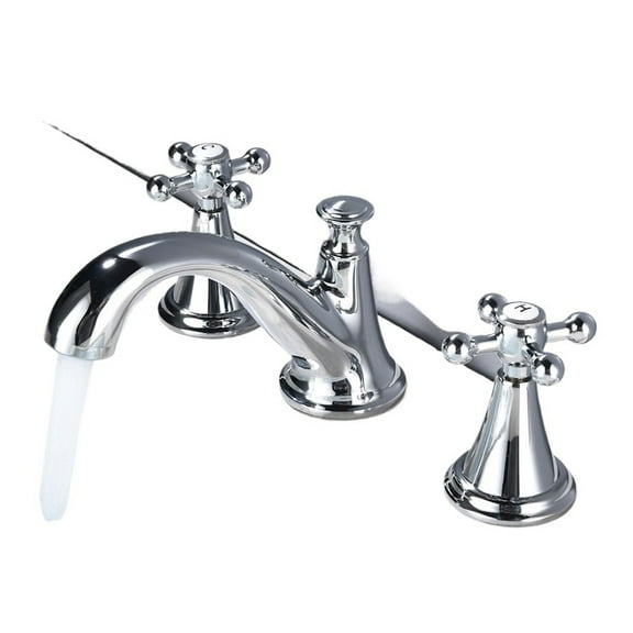 Matte Black Chrome Bathroom Basin Faucet Taps, Sink Faucet Double Handles 3 Pcs Bathroom White Bathtub Faucets Tap ,Made to Last