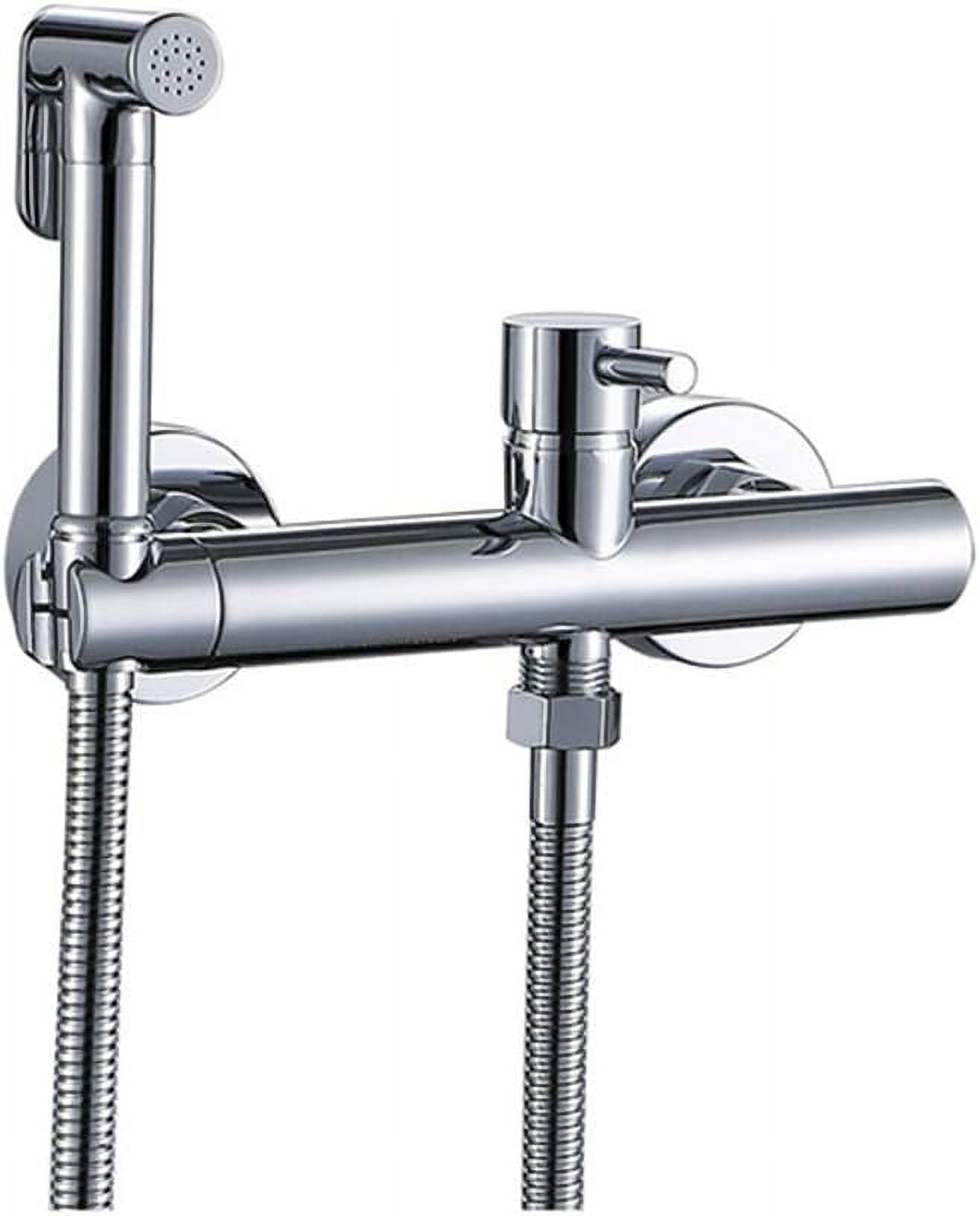 Matte Black & Chrome Bathroom Bidet Sprayer Kit, Solid Brass Hot and ...