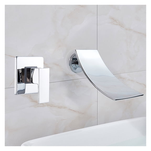 Matte Black/Chrome Bathroom Faucet Wall Mounted Waterfall Basin Faucets Washing Basin Taps Cold Water Mixer Tap ,Easy to Use