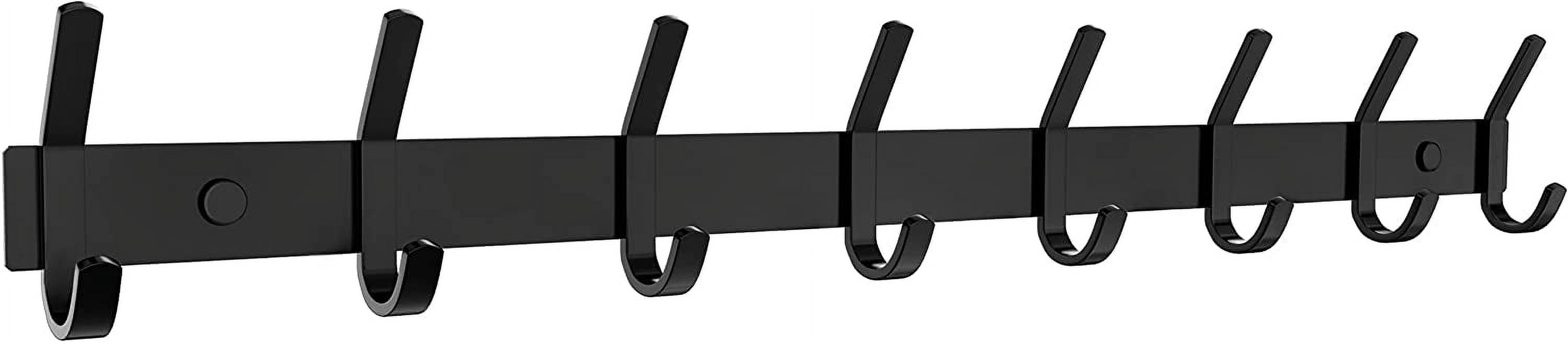 Matte Black Coat Rack Wall Mount – 24 Inch Stainless Steel Hook Rail ...