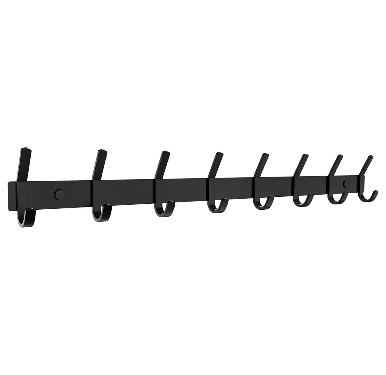 Matte Black Coat Rack Wall Mount with 8 Double for Hanging – 24 Inch ...