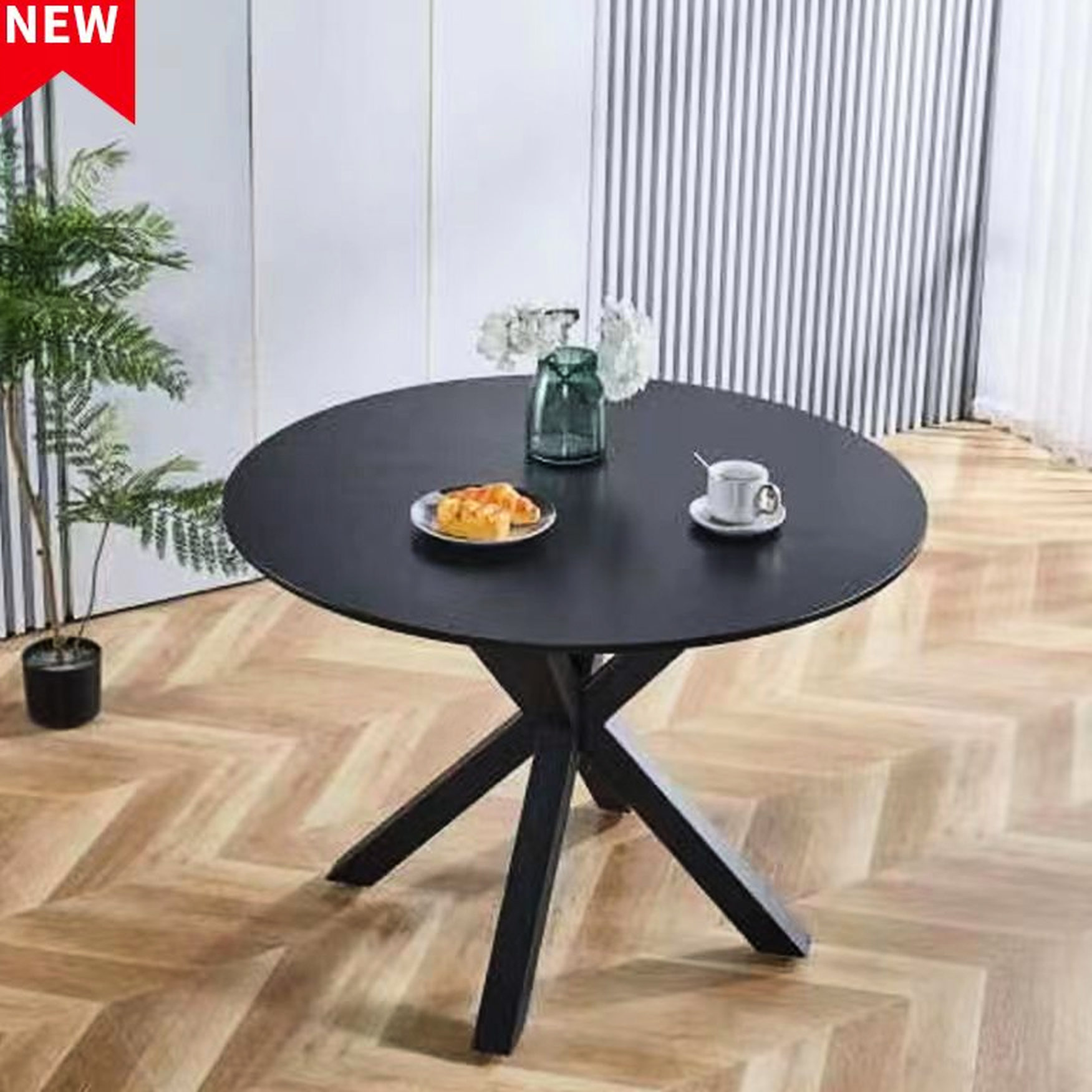 Matte Black Color - Big Metal Tube Frame - Family Meals - Easy Surface ...
