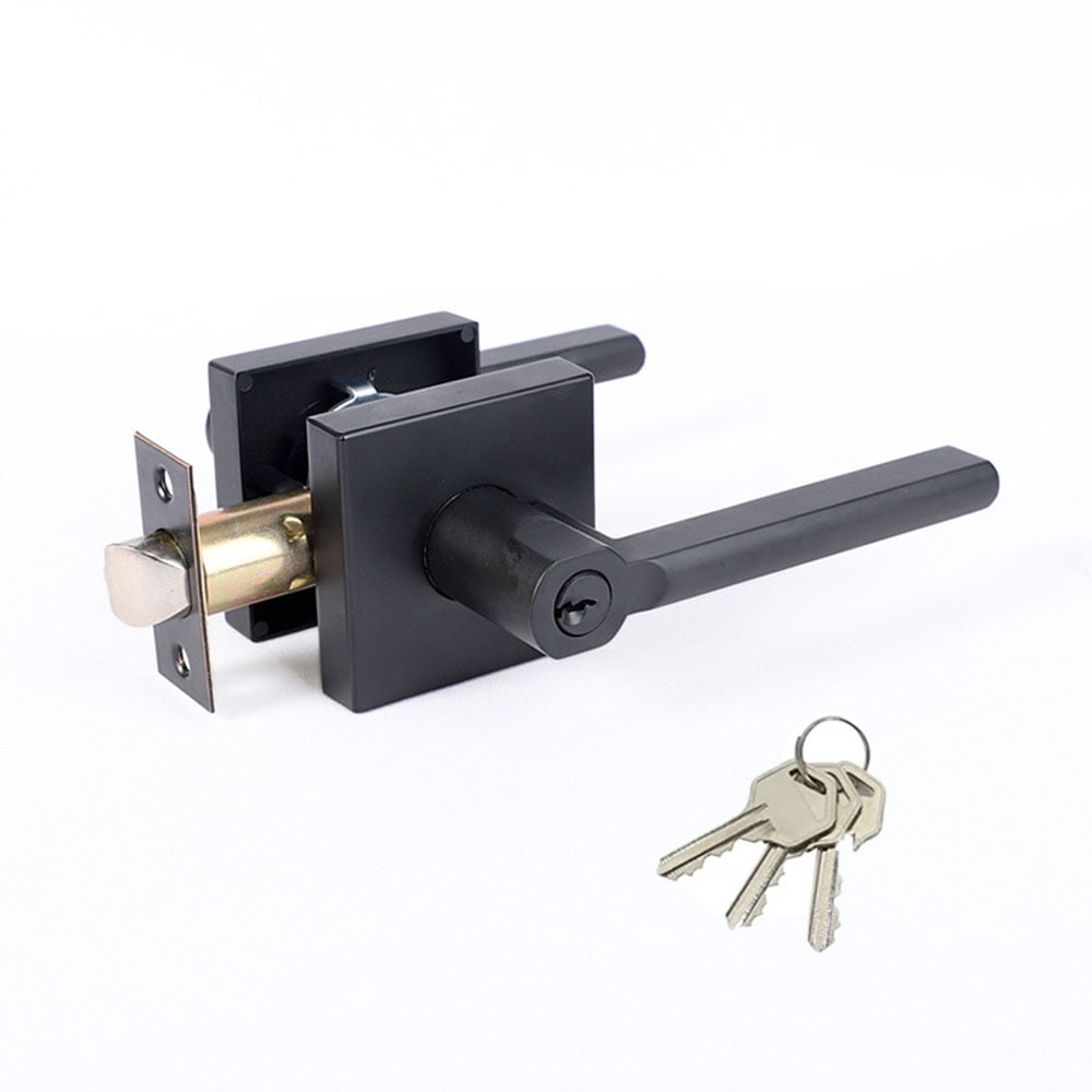 Matte Black Door Handle Interior Door Knob Passage Levers, Heavy Duty Door Handle for Bedroom