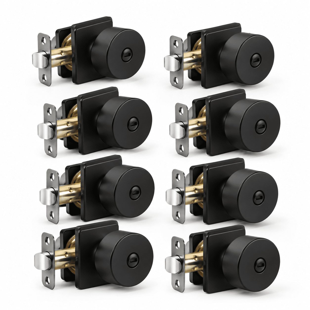 Matte Black Door Knobs Interior For Bedroom Bath 8 Pack - Walmart.com
