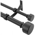thumbnail image 1 of Matte Black Double Curtain Rods 48-84 Inch, Decorative Double Drapery Rod with Modern End Cap, 1-Inch Front and 5/8 Inch Back Double Window Rods, Heavy Duty Telescoping Double Rod Curtain Rods, 1 of 14
