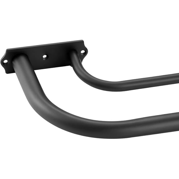 Matte Black Double Curtain Rods, 84-120 Inches, Wrap Around, Room Darkening, 1-Inch Front and 5/8 Inch Back Telescoping Rod