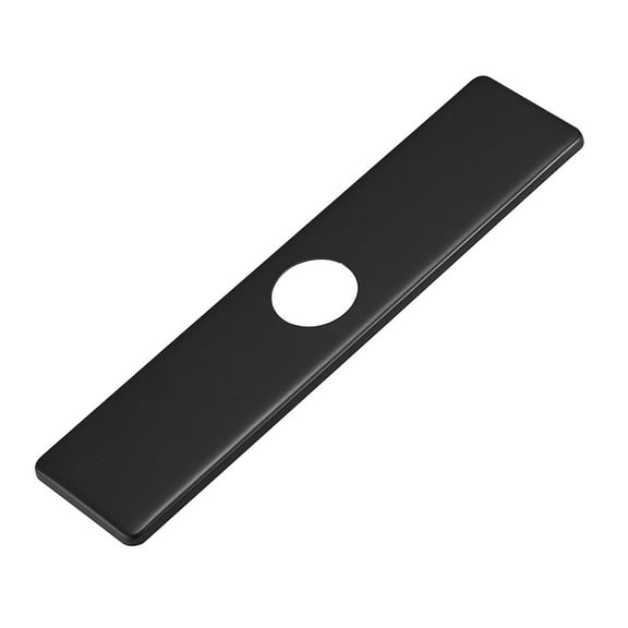 Matte Black Faucet Plate, Sink Hole Cover, Faucet Deck Plate 10 Inch 1 or 3 Hole Long Rectangle Faucet Escutcheon for Bathroom Kitchen Vanity Sink Faucet Stainless Steel