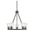 thumbnail image 1 of Matte Black Five Light Chandelier from the Calhoun Collection, 1 of 6
