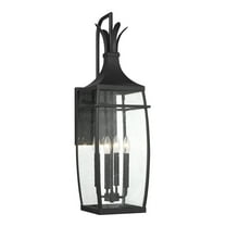Matte Black Four Light Outdoor Wall Lantern from the Montpelier Collection