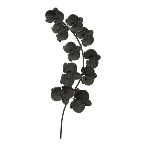 Matte Black & Gold Metal Orchids Wall Decor