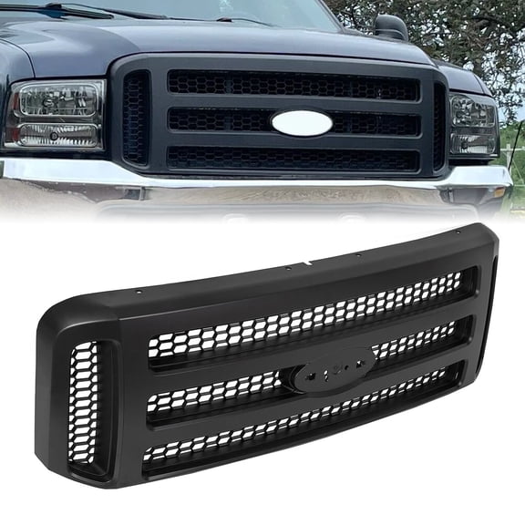 Matte Black Grille Mesh Style For Ford SD / Excursion 99-04 f250 F350 Conversion