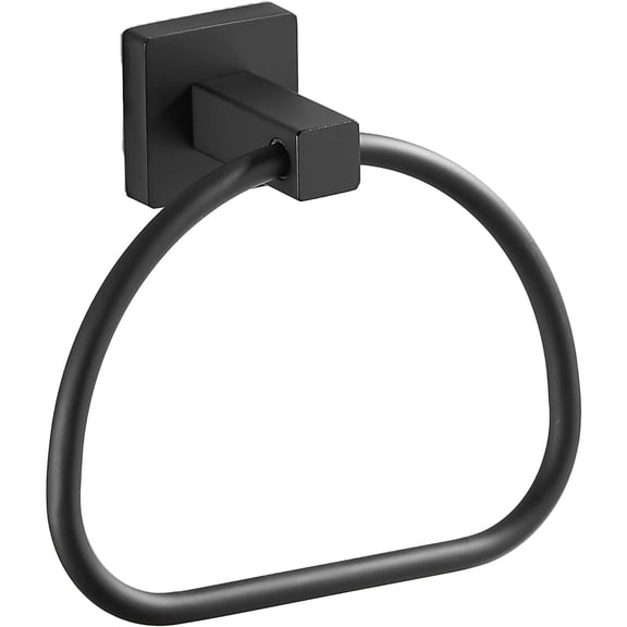 Matte Black Hand Towel Holder, Bathroom Towel Ring, Bath Hand Towel Hangers Wall Mounted Half Round Modern