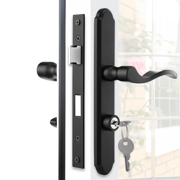 Matte Black Handle set Mortise Keyed Lever Door Latch With Deadbolt