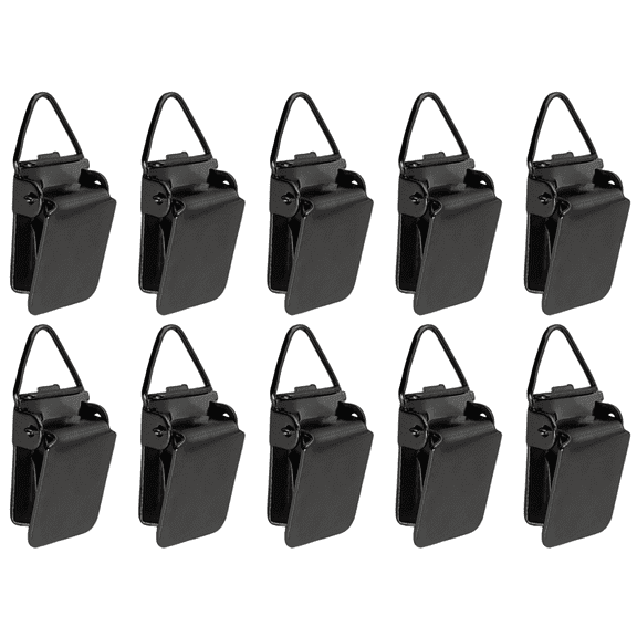 Matte Black Hanging Clips Pack of 10 Triangle Back Medium Power for Tapestry Small Rugs,Towel, Shawl and Paintings Wise Linkers