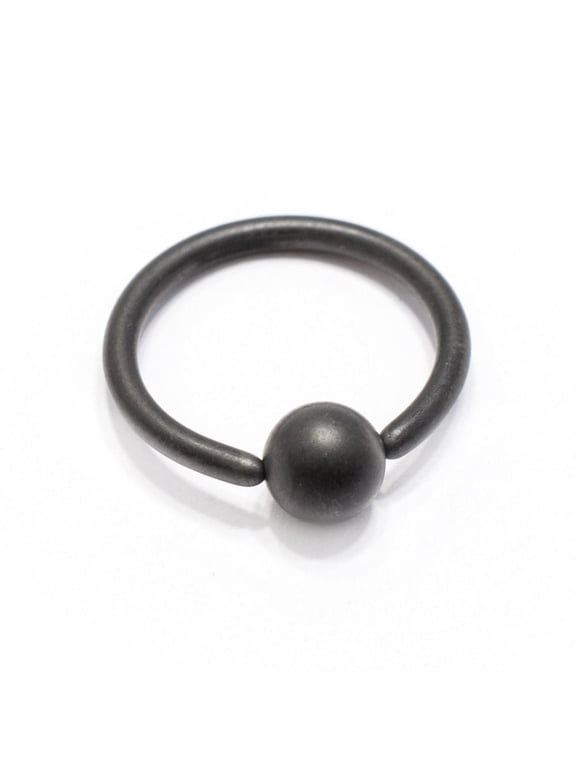 Matte Black IP Captive Bead Ring 14G/16G - Sold as a Pair
