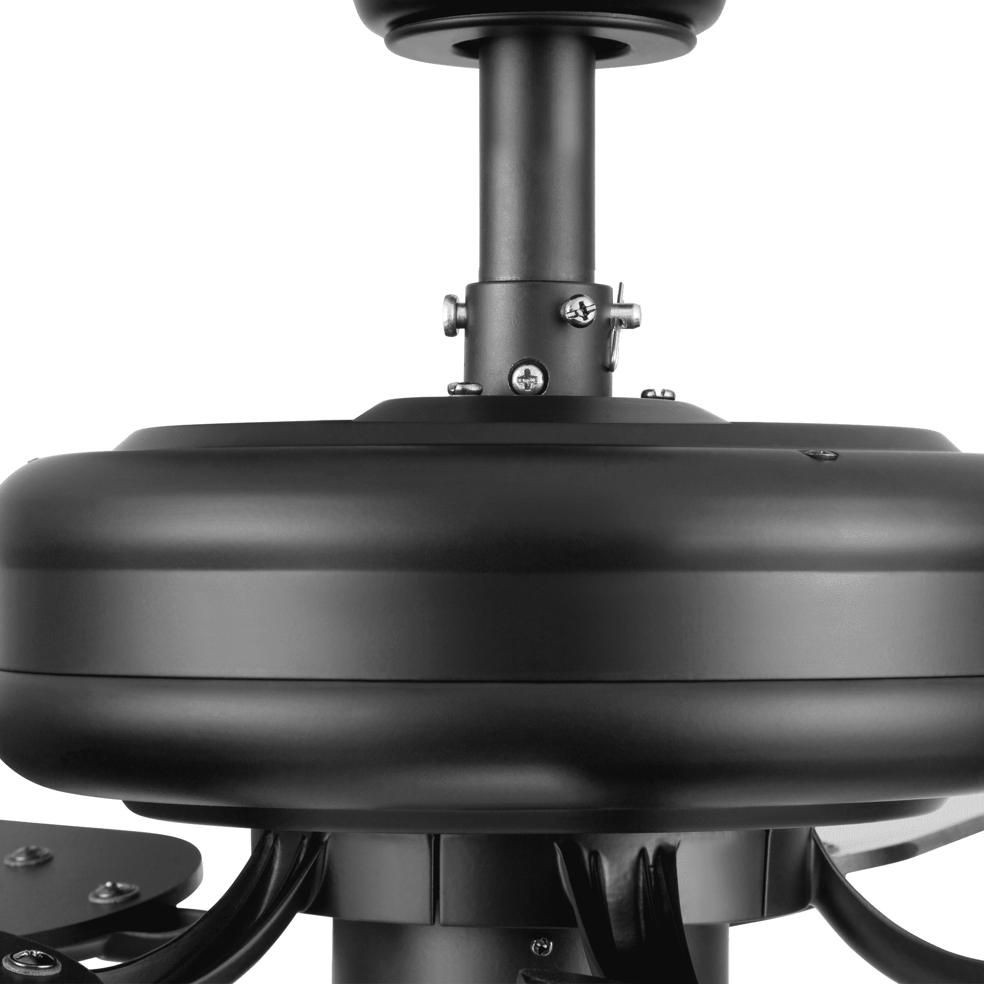 Matte Black Indoor/Outdoor Ceiling Fan with Lights, 5 Blades, Pull Chains & Reverse Airflow