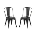 thumbnail image 1 of Matte Black Industrial Metal Dining Chairs 18 Inch Seat Height Stackable, Set of 2, 1 of 6